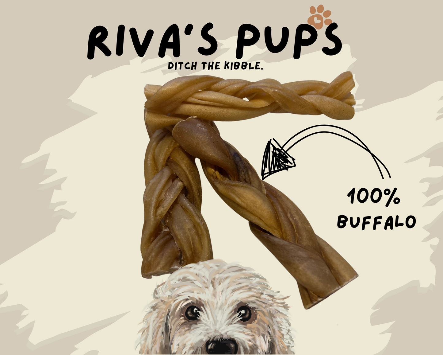 100% Buffalo or Goat Braided Chew