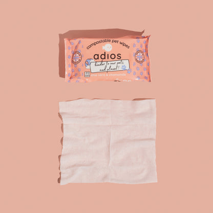 Adios Plastic - 100% Compostable Pet Wipes