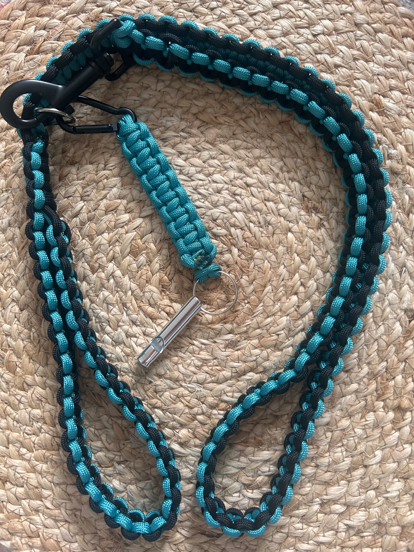 Handmade by Crafted Wonders - Paracord lead and whistle clip set
