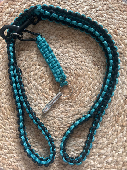 Handmade by Crafted Wonders - Paracord lead and whistle clip set