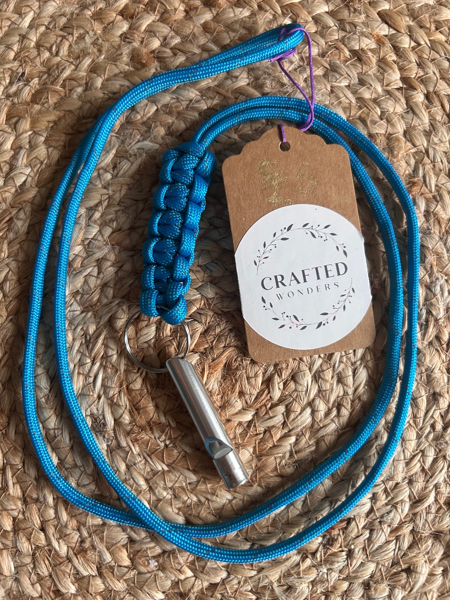 Handmade by Crafted Wonders - Paracord  whistle clip