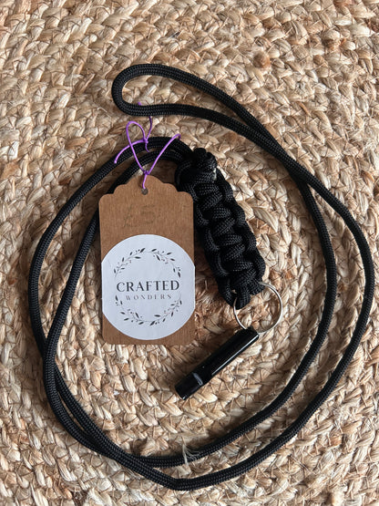 Handmade by Crafted Wonders - Paracord  whistle clip