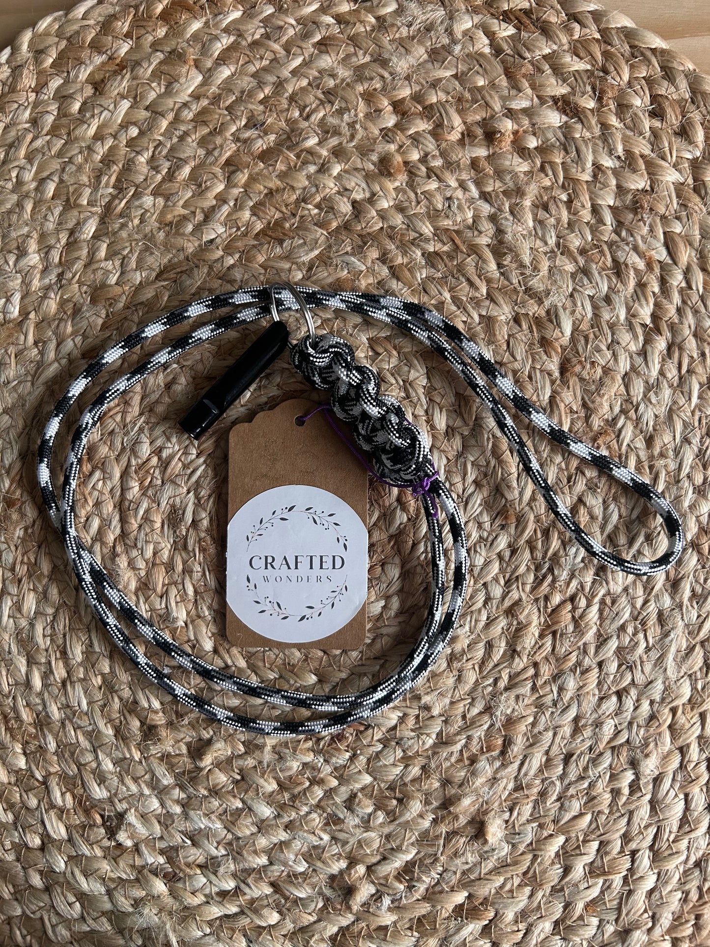 Handmade by Crafted Wonders - Paracord  whistle clip